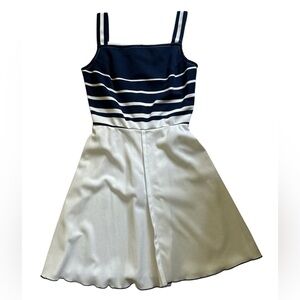 Navy and White Striped Dress